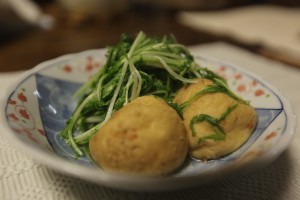 水菜とがんもの煮物